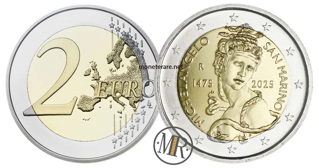 San Marino €2 commemorative 2025 – Michelangelo Buonarroti