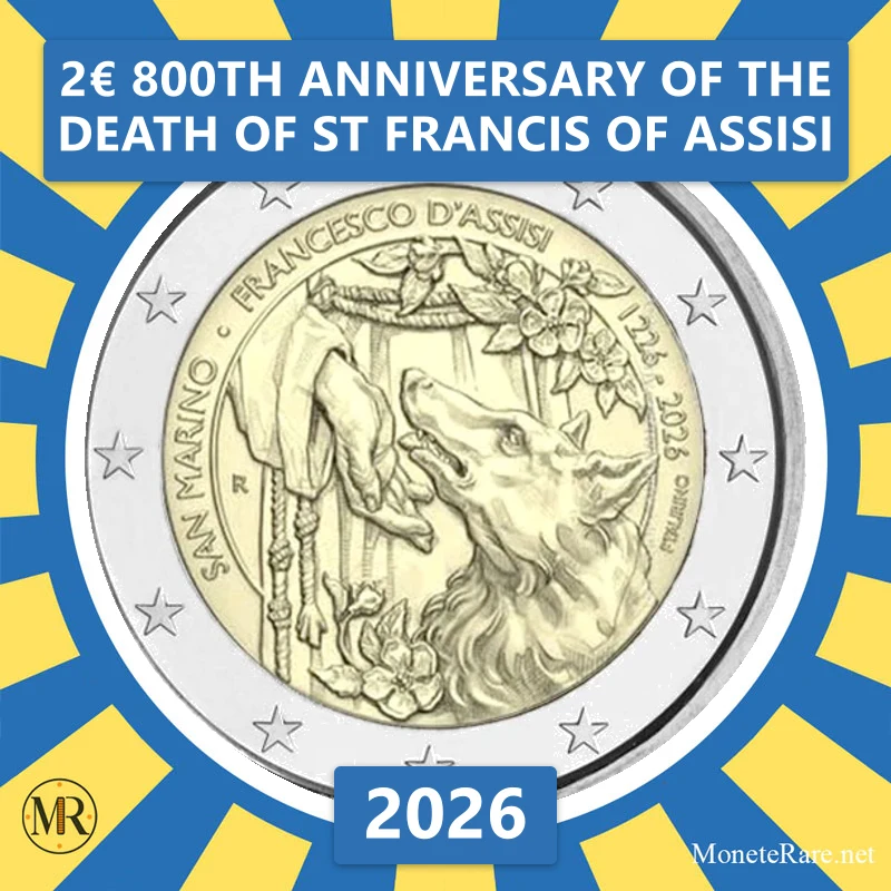 Estonia 2€ 800th anniversary of the death of St Francis of Assisi 2026 (coin photo)