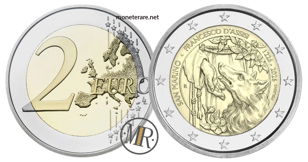 San Marino €2 commemorative 2026 – St Francis of Assisi