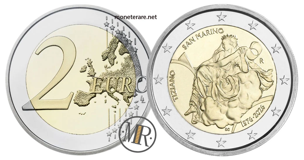 San Marino €2 commemorative 2026 – Titian