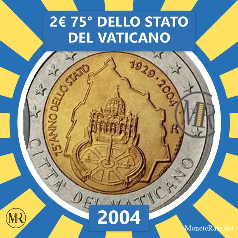 Vatican City 2€ 75th of the Vatican State 2004 (coin photo)