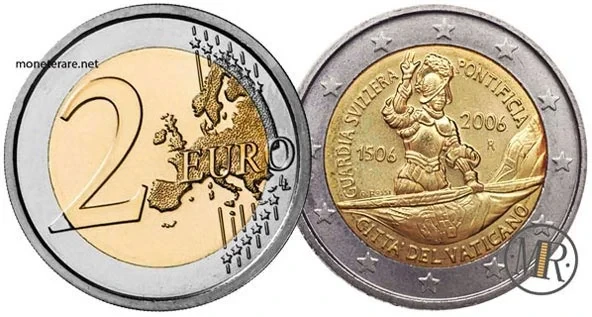 2 Euro Commemorative Vatican 2006 500 Anniversary of the Swiss Guard
