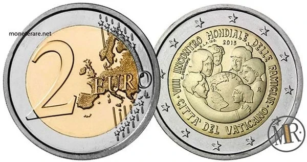 2 Commemorative Euro Vatican 2015 VIII World Meeting of Families