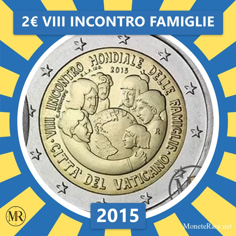 Vatican City 2€ VIII Incontro Famiglie 2015 (coin photo)