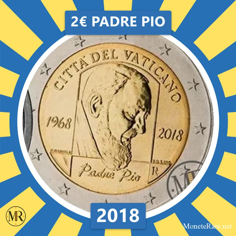 Vatican City 2€ Padre Pio 2018 Vatican City 2€ Padre Pio 2018 (coin photo)