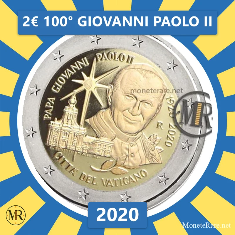 Vatican City 2€ 100° Giovanni Paolo II 2020 Vatican City 2€ 100° Giovanni Paolo II 2020 (coin photo)