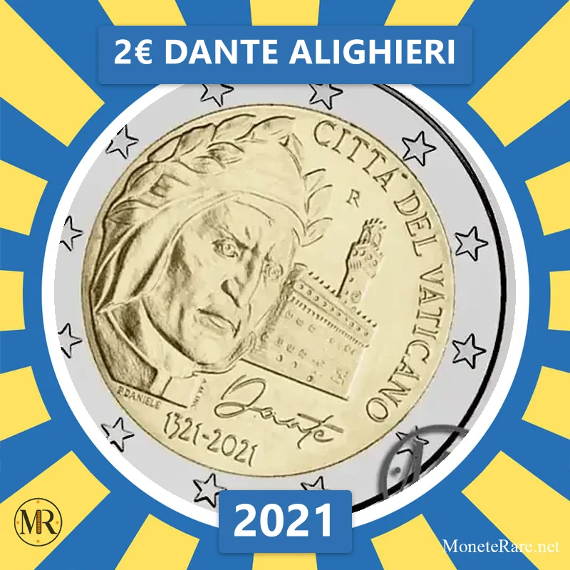 Vatican City 2€ Dante Alighieri 2021 Vatican City 2€ Dante Alighieri 2021 (coin photo)