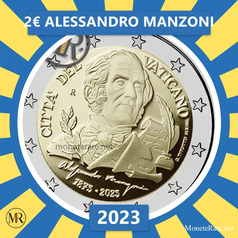 Vatican City 2€ Alessandro Manzoni 2023 (coin photo)