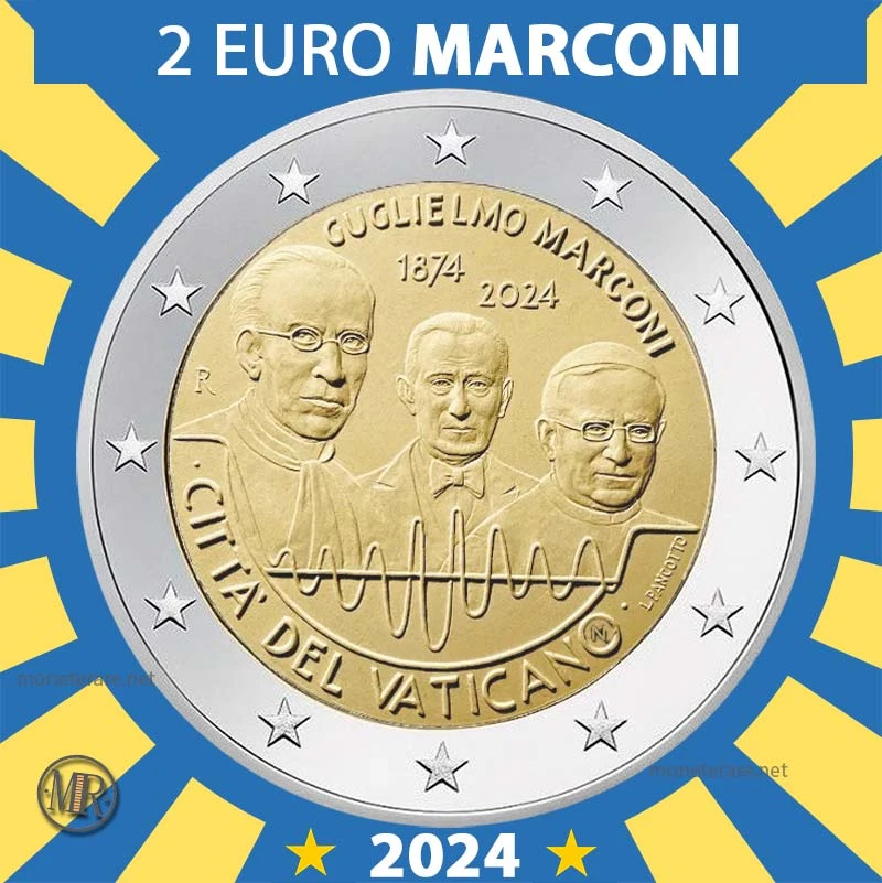 2 Commemorative Euro Vatican 2024 – Guglielmo Marconi