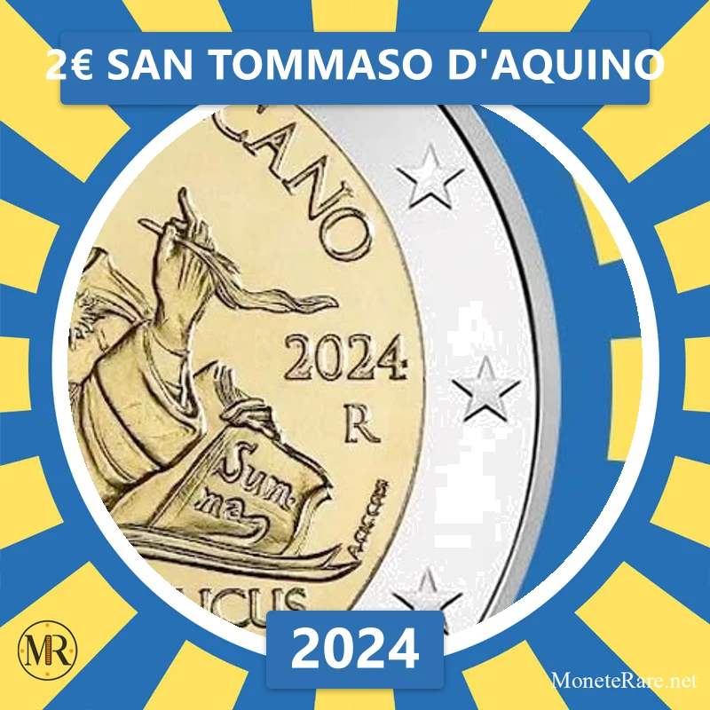 Vatican City 2€ San Tommaso d'Aquino 2024 (coin photo)