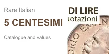 catalogue and value of 5 centesimi lira coins