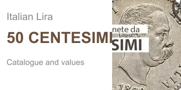 catalogue and value of 50 centesimi Italian lira coins