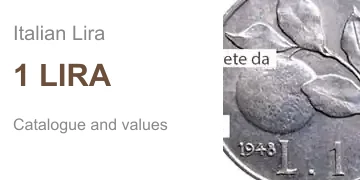 catalogue and value of 1 lira Italian coins