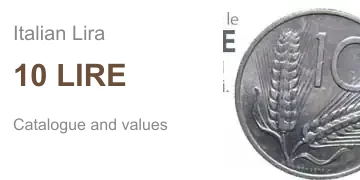 catalogue and value of 10 lire Italian coins