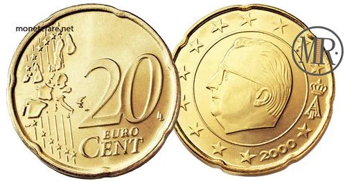 20 Cents Euro Belgium First Series 1999 2006