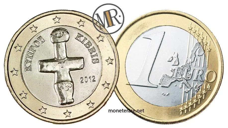 1 Euro Cyprus with cross