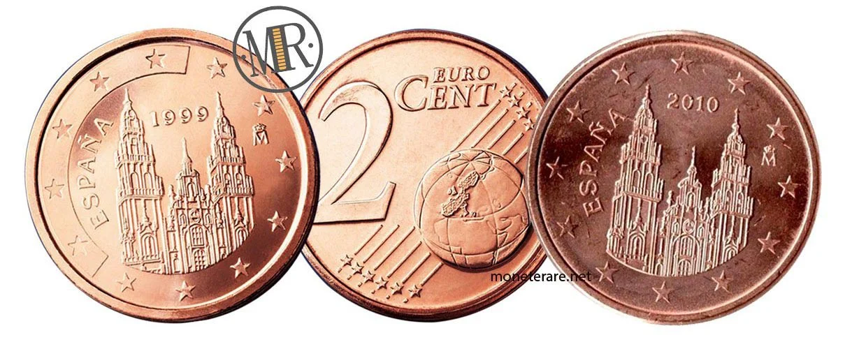 2 Euro Cents Spain cathedral of santiago de compostela