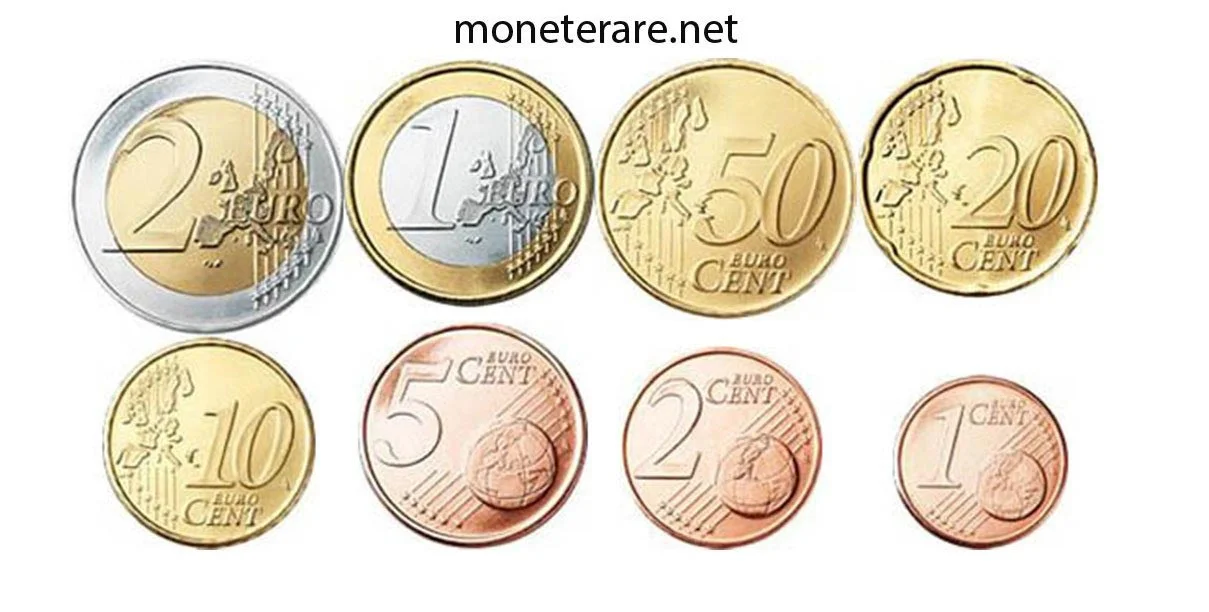 euro collection: the denominations of the coins of