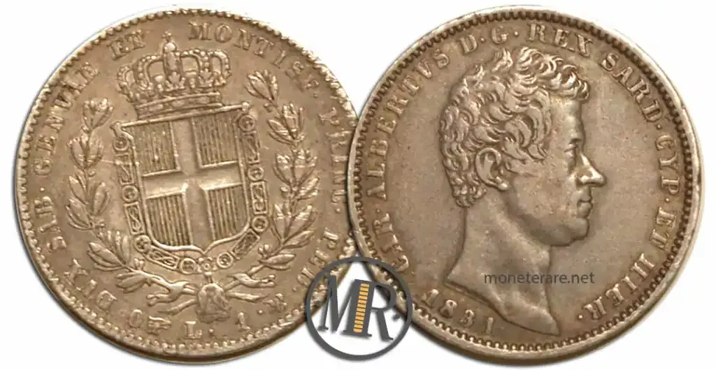 1 Lira Carlo Alberto Kingdom of Sardinia