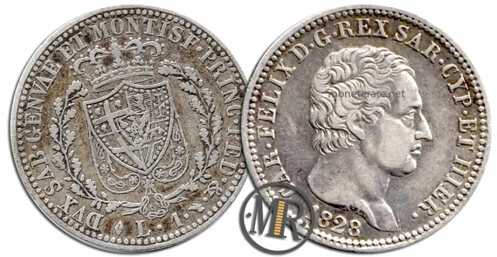 1 Lira Kingdom of Sardinia Coin