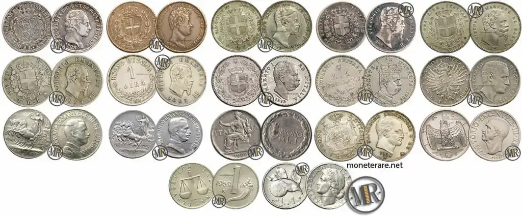 Collection of 1 Lira Coins