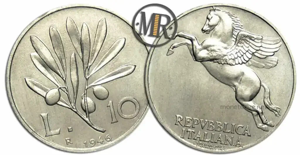 10 Lira Olive Italian Republic with value