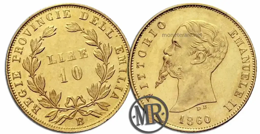 10 Lire Vittorio Emanuele II - Elected King 1860 value