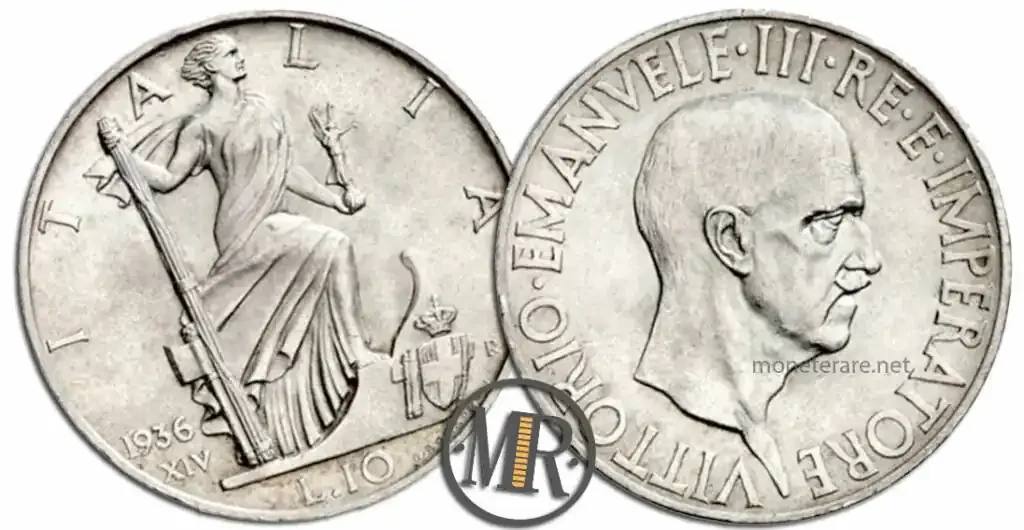 10 Lire Vittorio Emanuele III Impero with value