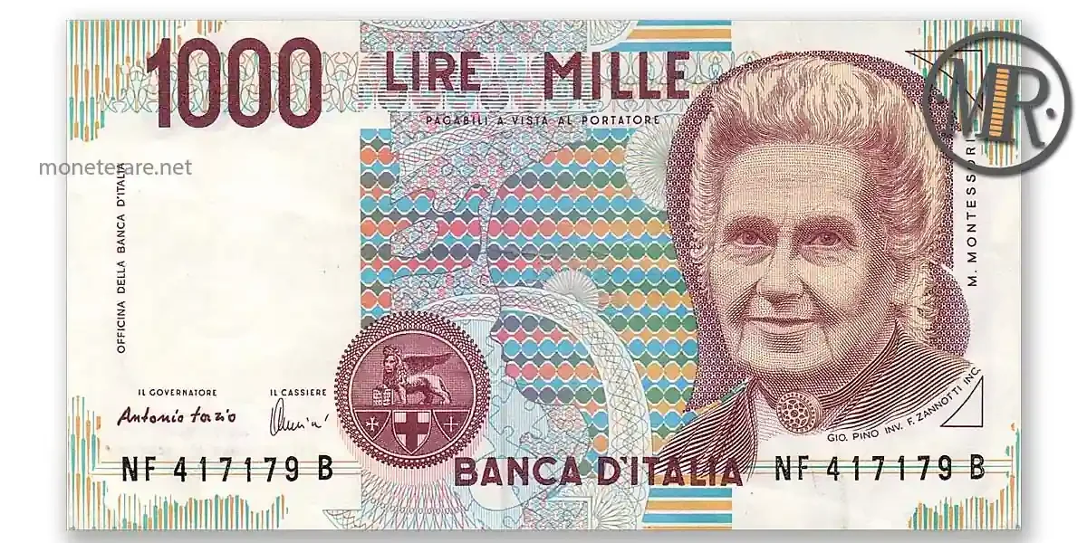 mille lire montessori obverse