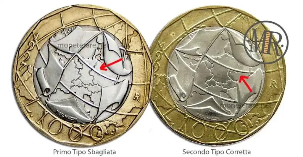 1000 Lire Italy Turrita Map Error