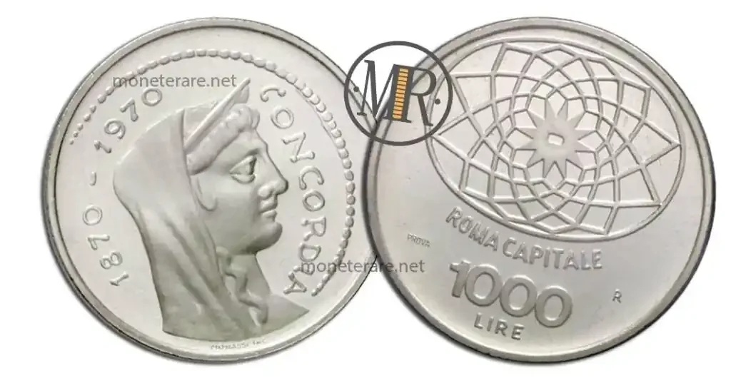 1000 Lire Rome Capital PROOF Silver