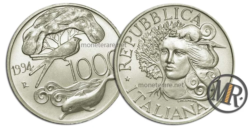 1000 Lire 1994 Flora and Fauna to Save
