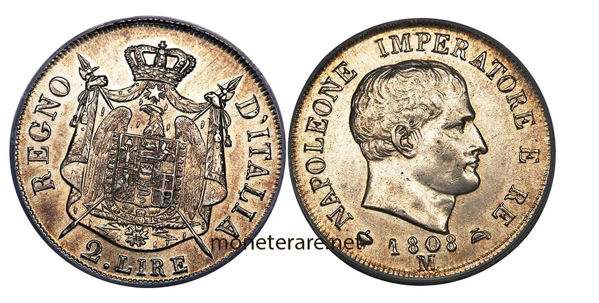 2 Lire Napoleon Emperor 1808