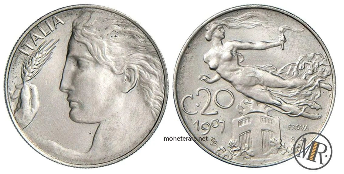 20 Centesimi 1907 Libertà Librata PROOF