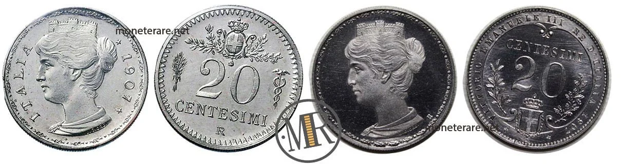 Projects 20 Centesimi 1907