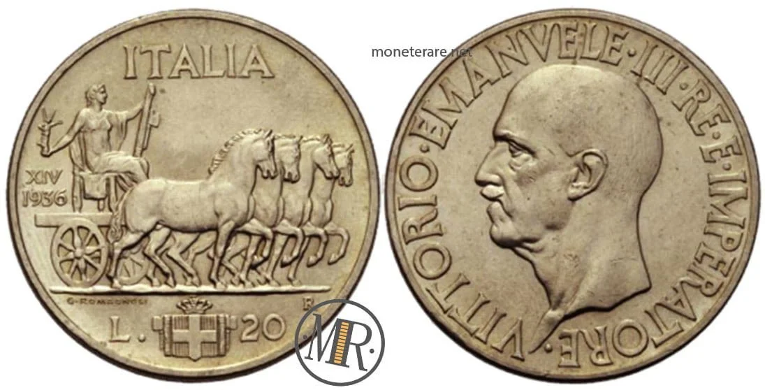 20 Lire Empire 1936