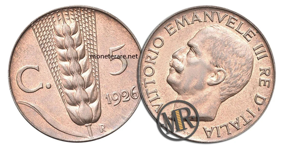 5 Centesimi Vittorio Emanuele III Spiga - rare coin value