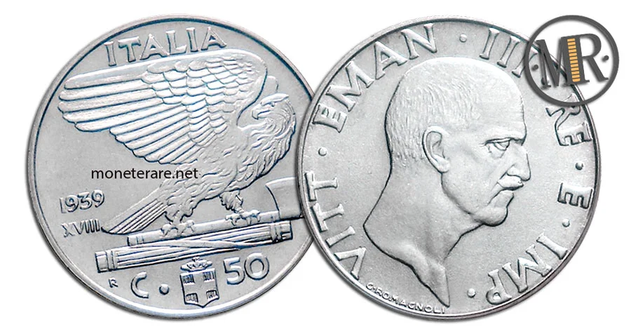 50 Cents of Lira Vittorio Emanuele III