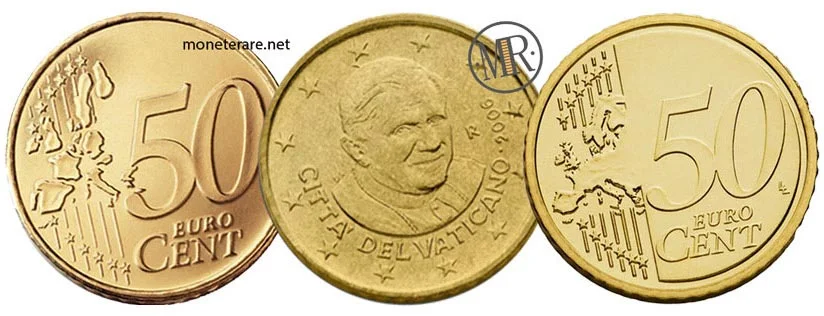 50 Centesimi Euro Vaticano Pope Benedict XVI 2006