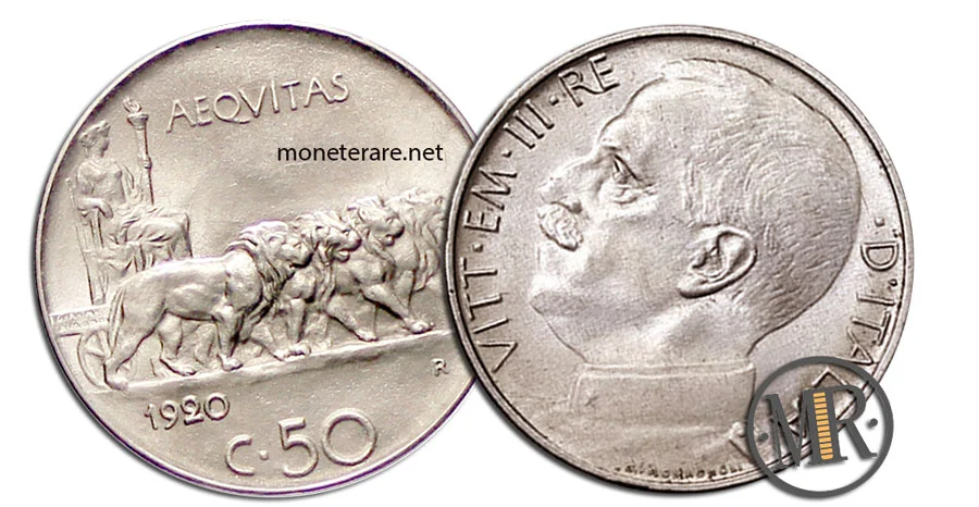 50 Cents of Lire Vittorio Emanuele III 1920