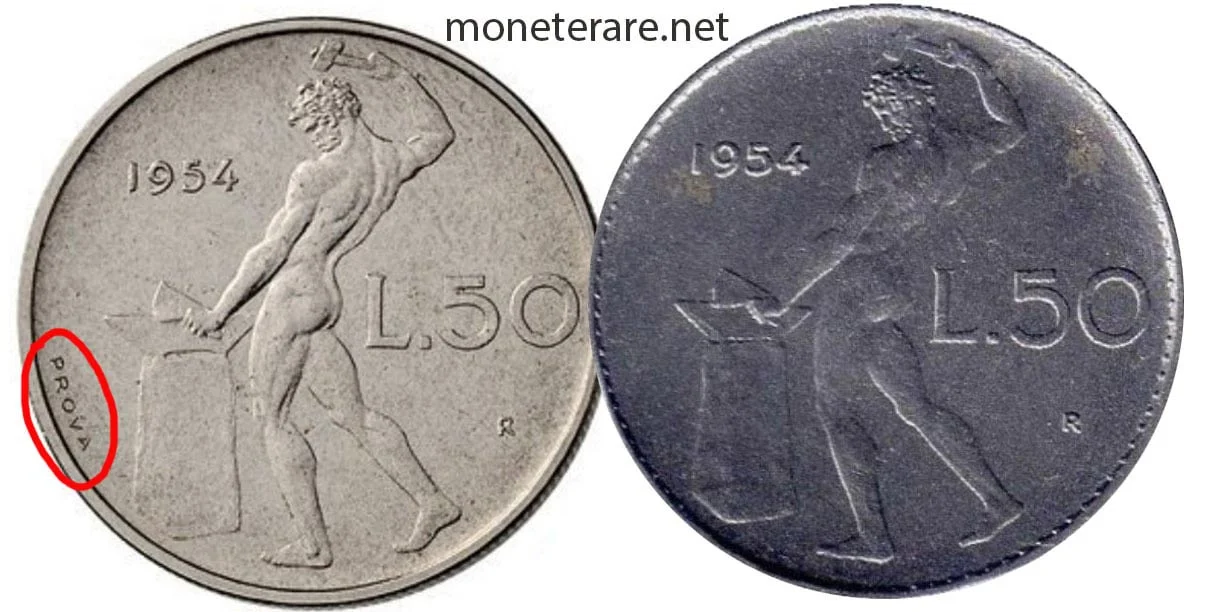 50 lire Vulcano proof coin