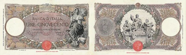Capranesi 500 Lire banknote