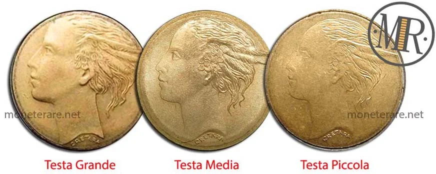 500 Lire Bimetalliche Italia -Testa Grande Media Piccola