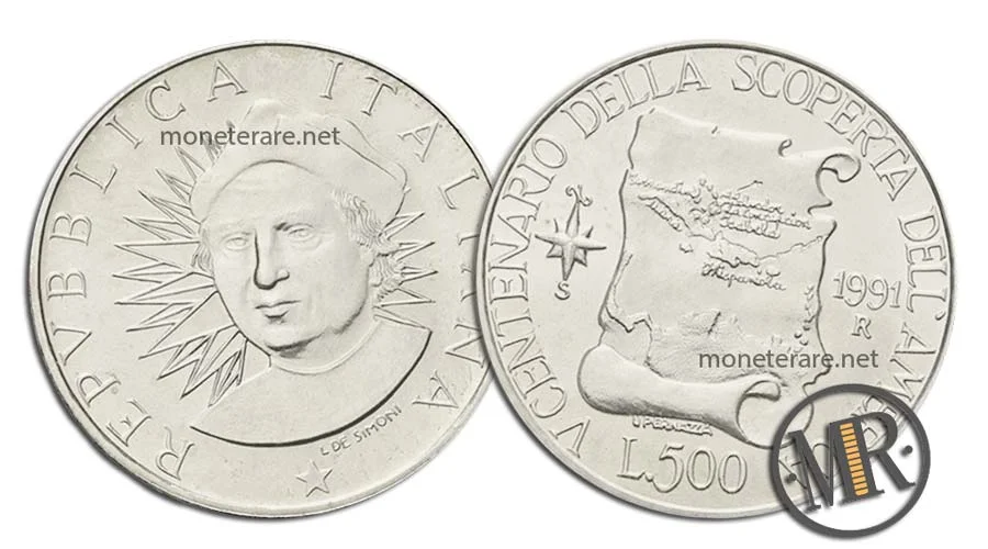 500 Lire Discovery of America The MAPS