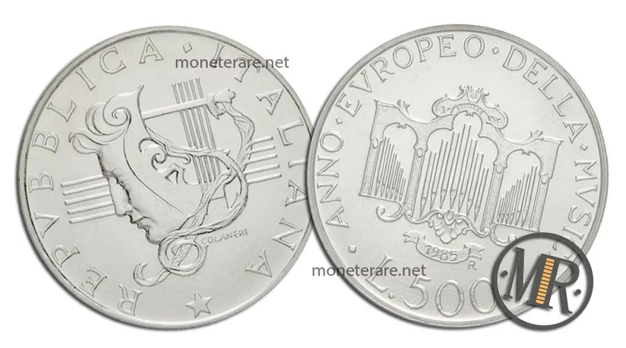European Year of Music 500 Lire Commemorative Silver