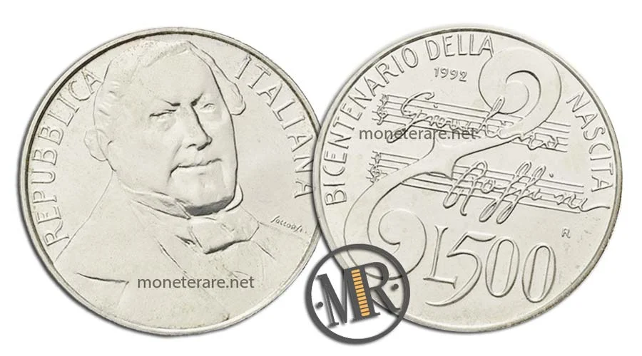 Gioachino Rossini 500 Lire Commemorative Silver