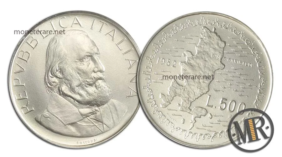 Giuseppe Garibaldi 500 Lire Commemorative Silver