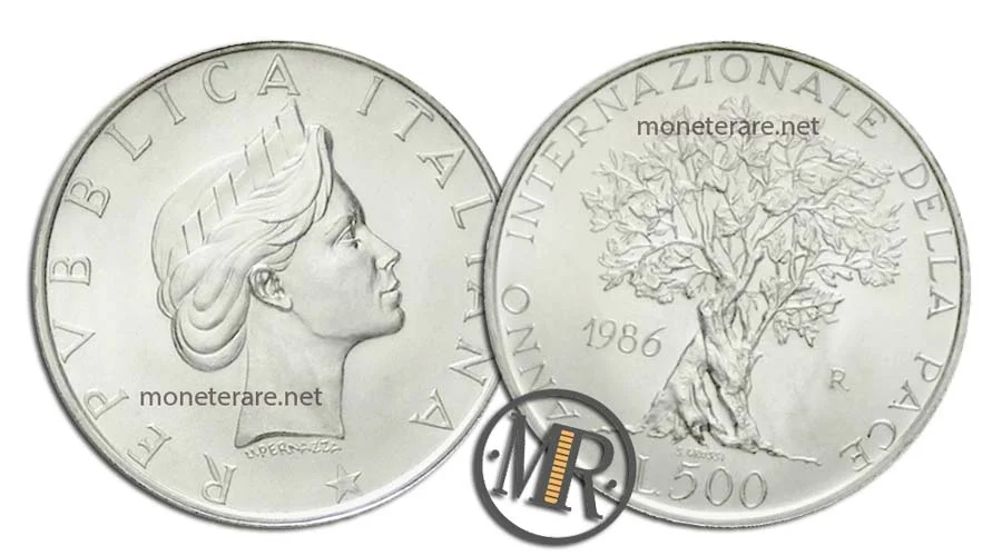 Peace 500 Lire Commemorative Silver