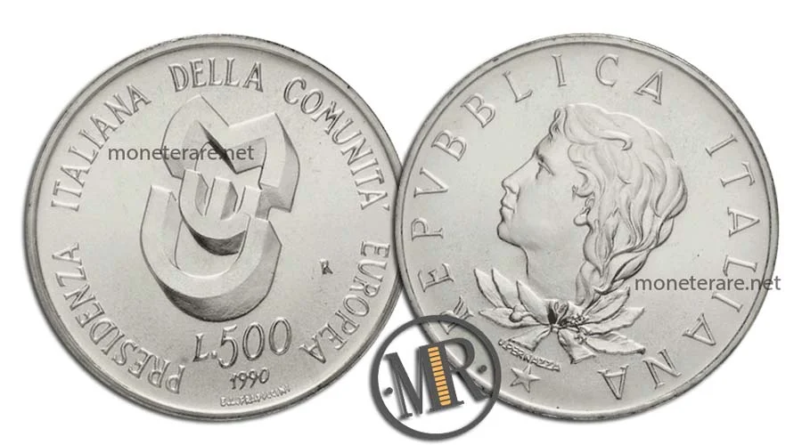 Italian Presidency of the EEC 500 Lire Commemorative Silver Coin