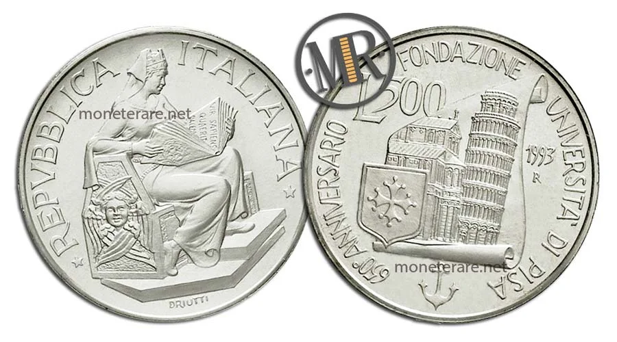 Universita di Pisa 500 Lire Commemorative Silver